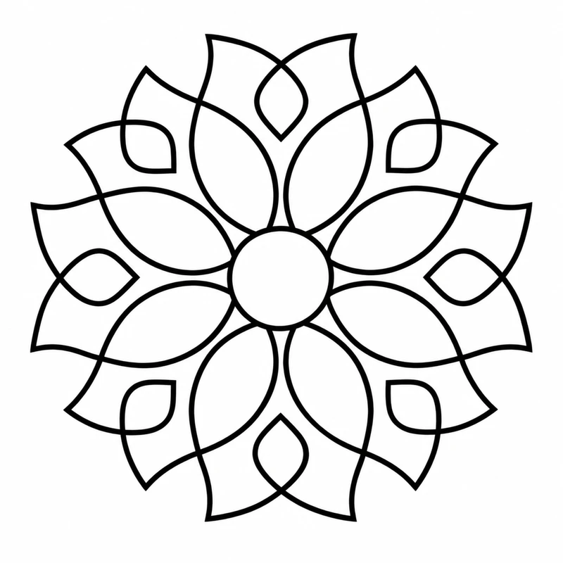 Mandala geométrico de ocho pétalos