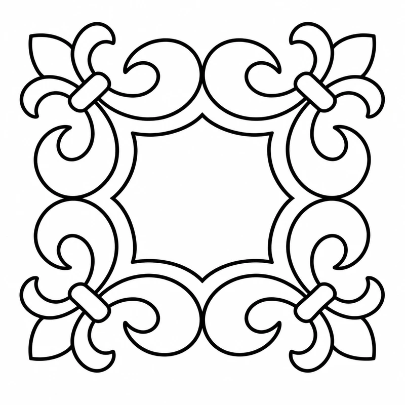 Marco ornamental con flor de lis