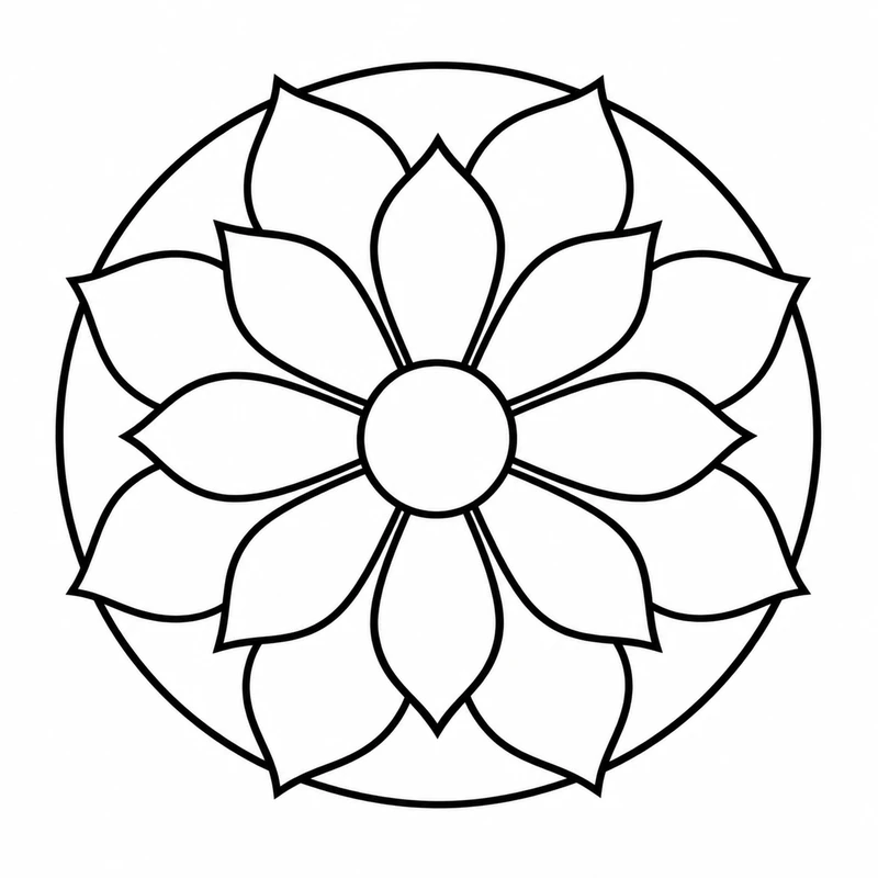 Mandala floral dentro de círculo